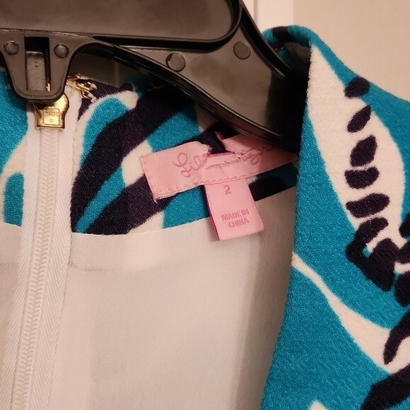 Lilly Pulitzer "Devina I'm Game" Zebra Print Dress w/ Elbow Sleeves Size 2 - Picture 2 of 6